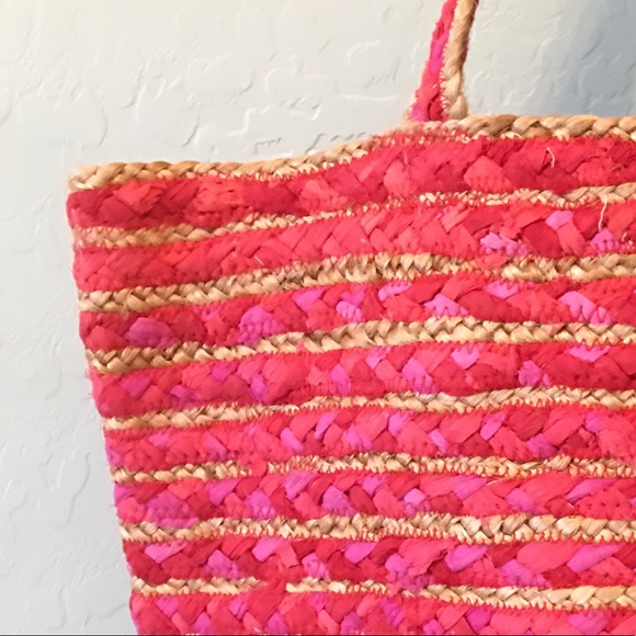 The MAIA Jute and Cotton Stripe Beach Tote Bag - Picture 3 of 8